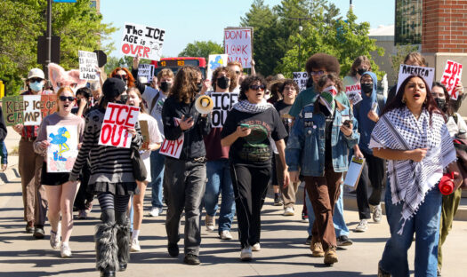 KU students make their voices heard on numerous causes during May Day protest